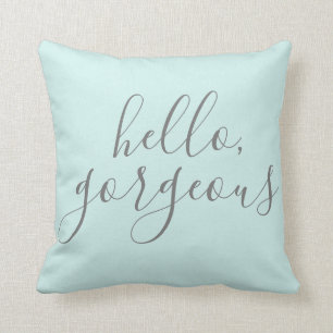 Hola escritura magnífica 16" almohada cuadrada