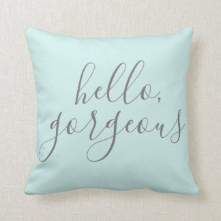 Hola escritura magnífica 16" almohada cuadrada