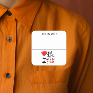 Hola Etiqueta De Nombre Bruja Fiesta De Halloween