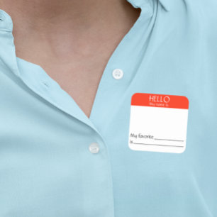 Hola Etiqueta De Nombre Pegatina Insignia Divertid