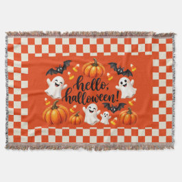Hola Fantasmas y Calabazas de Halloween Manta a Cu