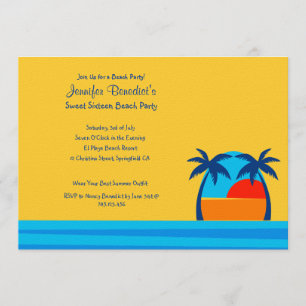 Hola Fiesta de Playa Sunshine Invitación Personali