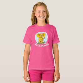 “Hola, Flor! – Camiseta de elefante amarillo lindo