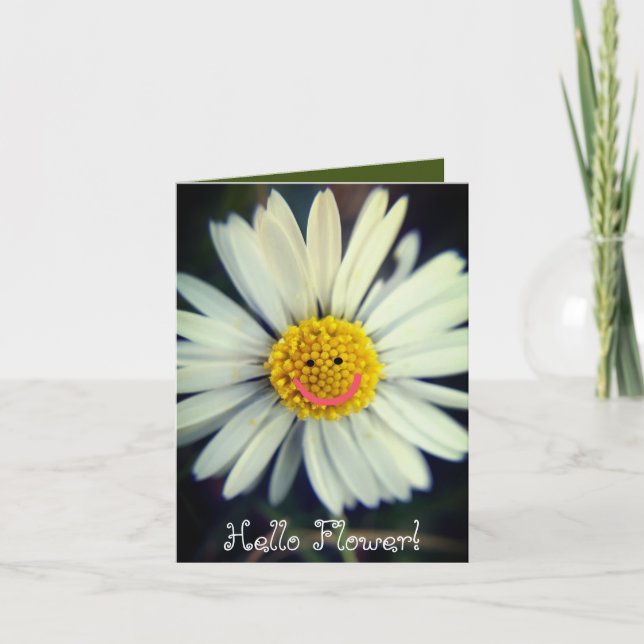 Hola Flor Tarjeta en blanco personalizable (Anverso)