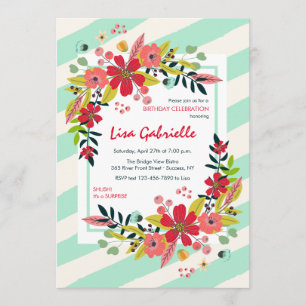 Hola Flores de Felicidad Invitación