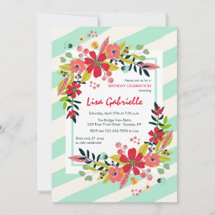 Hola Flores de Felicidad Invitación