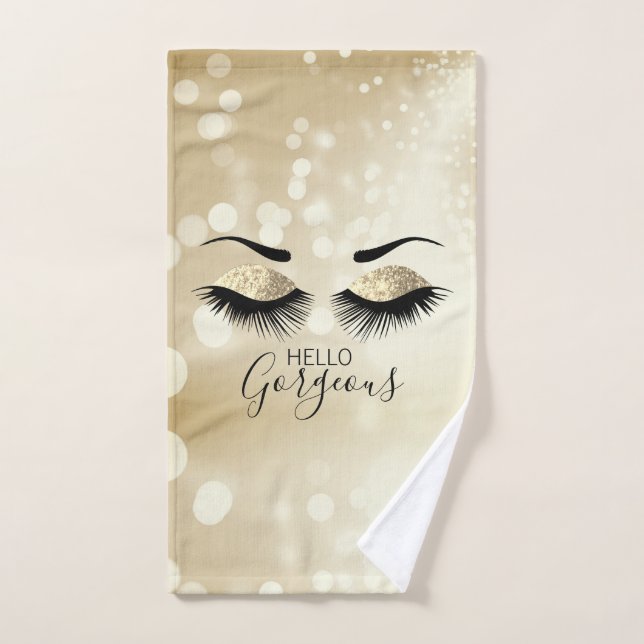 Hola Gorgeous Gold Purpurina Eyes (Toalla de mano)