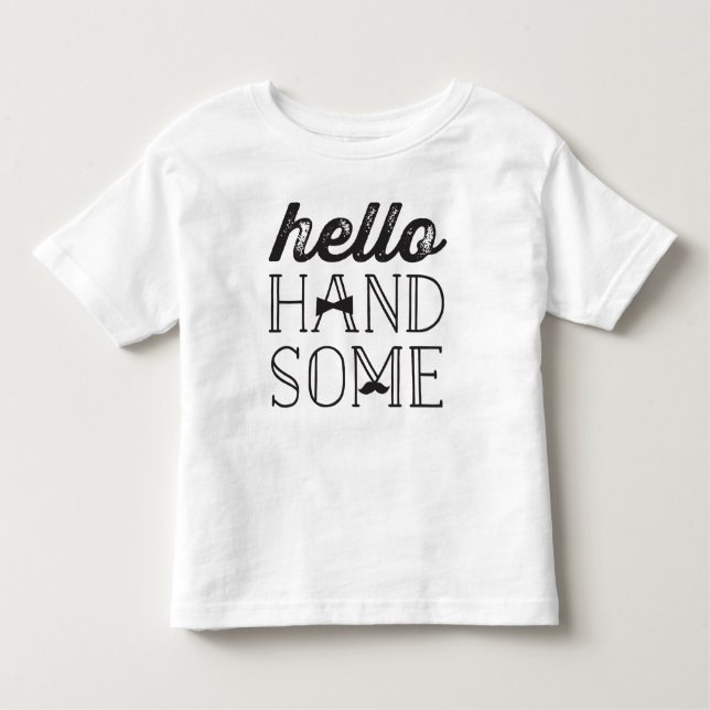 Hola guapo Bow Tie Pequeño Hombre Niño Camiseta (Anverso)