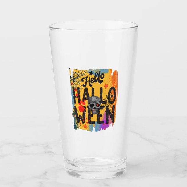 Hola Halloween - Calavera, ramas fantasmales y web (Anverso)
