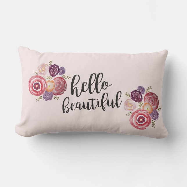 Hola Hermosa almohada de flores (Anverso)
