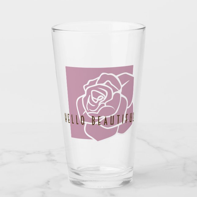 Hola Hermosa - Rosa Flor Chic Moderna en Rosa (Anverso)