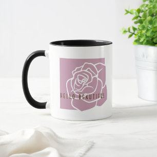Hola Hermosa - Rosa Rosa Moderna y Elegante Taza d