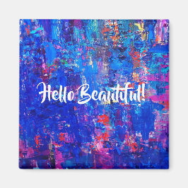 Hola hermoso imán personalizable