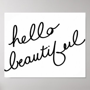 hola hermoso - impresión del arte