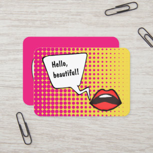 ¡Hola hermoso! Tarjeta de visita grande del arte