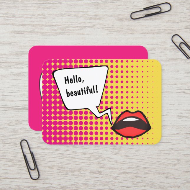 ¡Hola hermoso! Tarjeta de visita grande del arte (Anverso/Reverso In Situ)