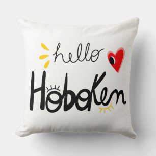 Hola Hoboken Nueva Jersey Almohada Divertida