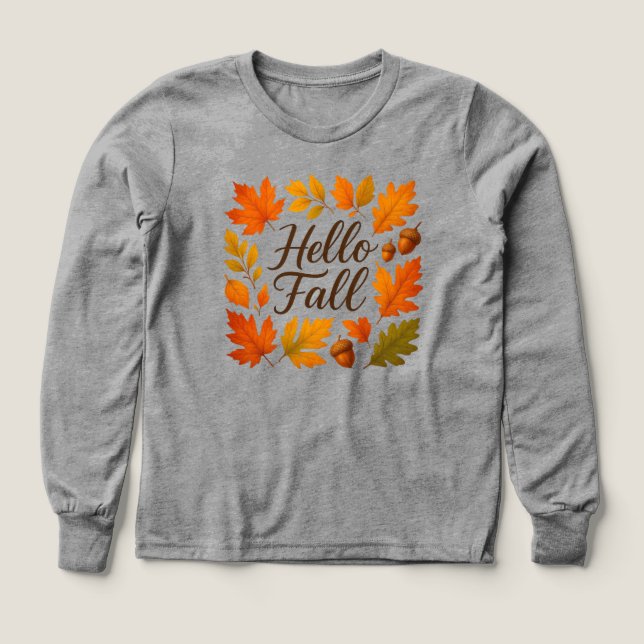 Hola Hojas de otoño y bellotas (Diseño frontal)