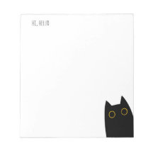 Hola, Hola, Bloc de notas de gato negro lindo