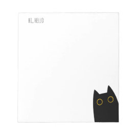 Hola, Hola, Bloc de notas de gato negro lindo