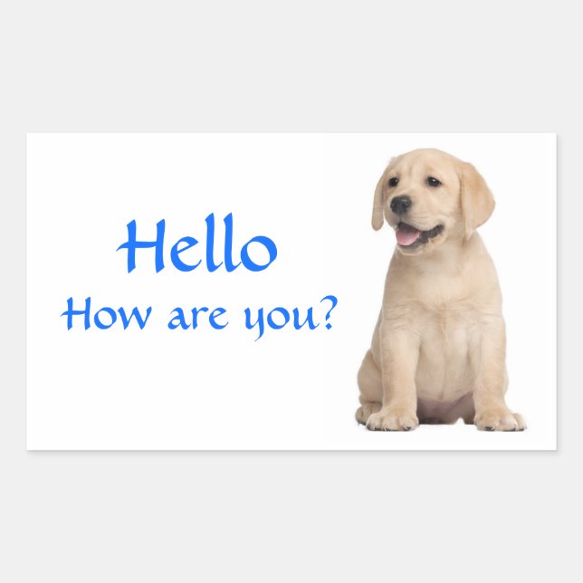 Hola / Hola Pegatinas de Perro Cachorro Labrador R (Anverso)
