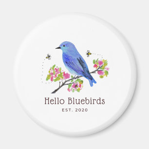 Hola, imán Bluebirds - Blanco