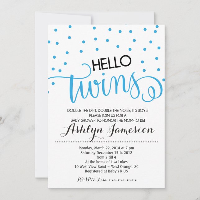 Hola invitación de Baby Shower del muchacho de los (Anverso)