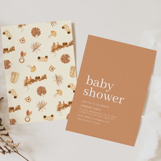 Hola invitación de Baby Shower estilo Baby Boho (Subido por el creador)