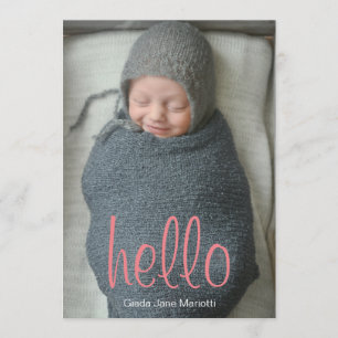 Hola invitación del bebé del mundo