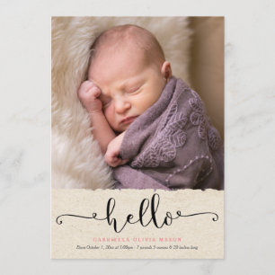 Hola invitación del nacimiento