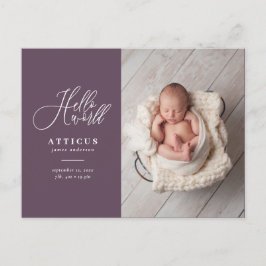 Hola invitación del nacimiento de la foto del