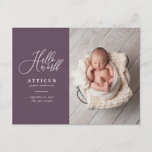 Hola invitación del nacimiento de la foto del