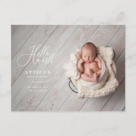 Hola invitación del nacimiento de la foto del