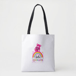Hola Kindergarten Cute Rainbow Bear Bolsa de mano