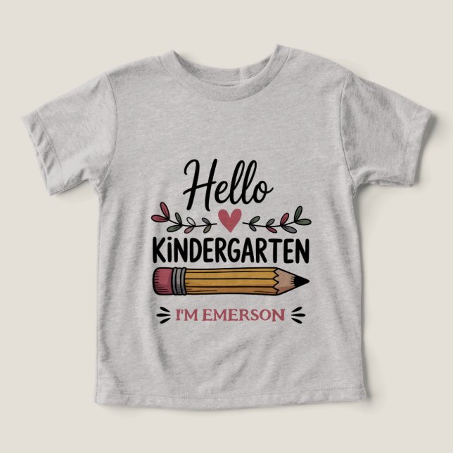 Hola Kindergarten Personalizado De Vuelta A La Esc (Diseño delantero )