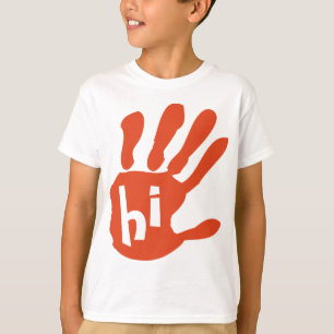 Hola la camisa de cinco niños básicos