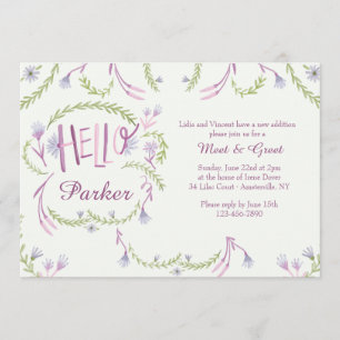 Hola la reunión del bebé y saluda la invitación