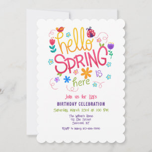 Hola Llegó la Primavera Invitación