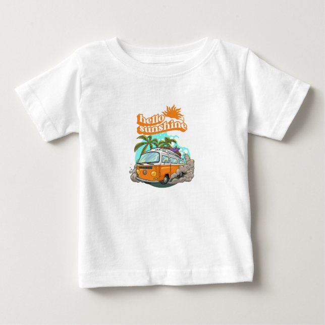 Hola luz solar Bebé moderno | Camisetas blancas (Anverso)