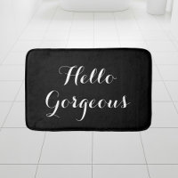 Hola magnífica alfombra de baño de tipografía blan