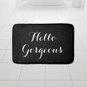 Hola magnífica alfombra de baño de tipografía blan
