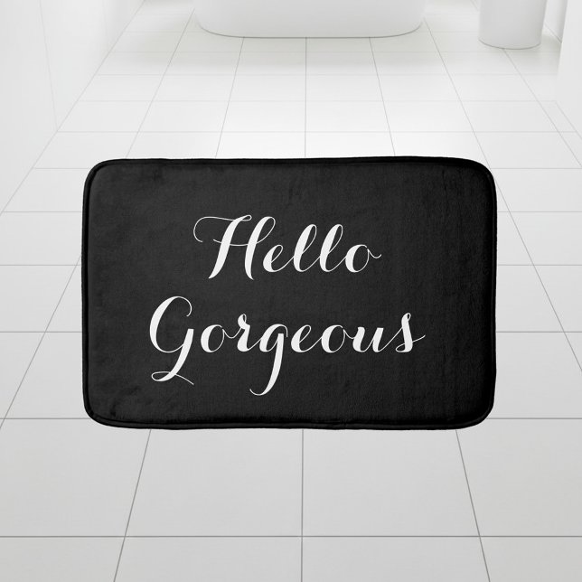 Hola magnífica alfombra de baño de tipografía blan (Subido por el creador)