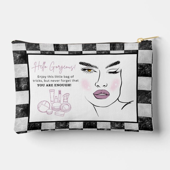 Hola magnífica bolsa de accesorios para maquillaje (Reverso )