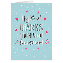 Hola mamá gracias a la tarjeta del día de la madre