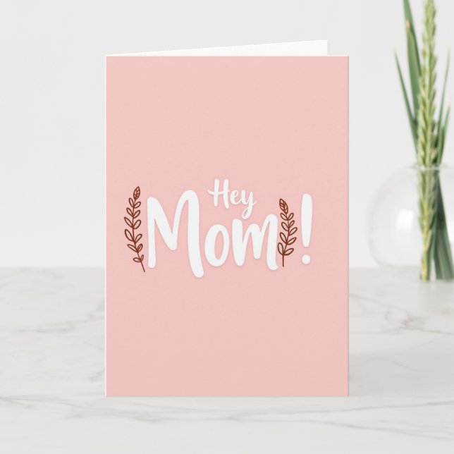 Hola Mamá Tarjeta de Amor Simple (Anverso)