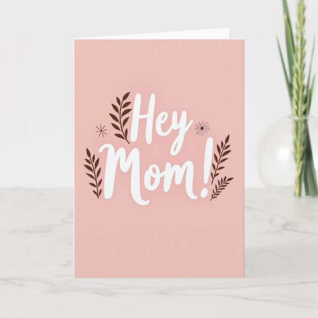 Hola Mamá Tarjeta de Mensaje Simple (Anverso)