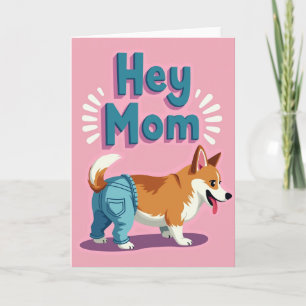 Hola Mamá Tarjeta de patrón de perro feliz