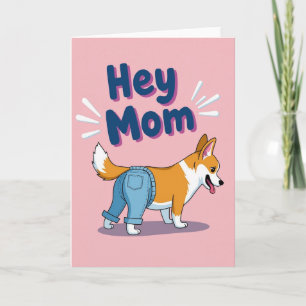 Hola Mamá Tarjeta de Perro Feliz