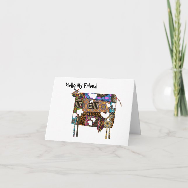 Hola Mi Amigo - Tarjeta de Felicitación de Vaca Do (Anverso)