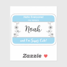 Hola Mi nombre es Baby name pegatina de la etiquet